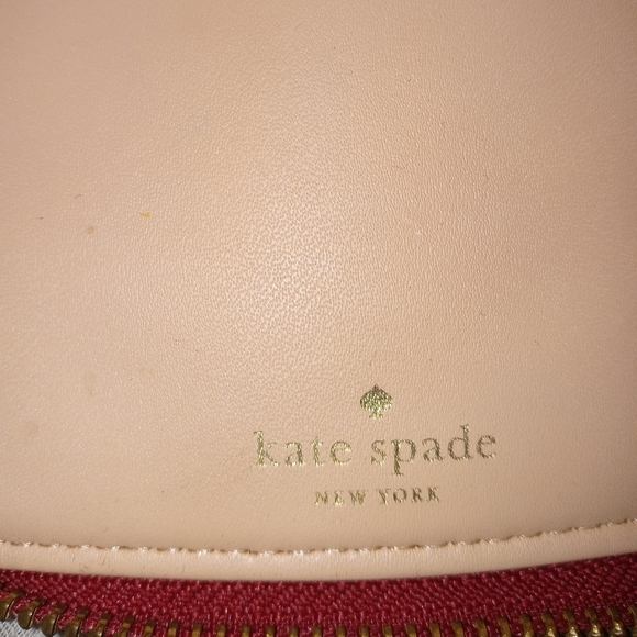 Kate Spade New York Red Pebble Leather Card Folio - Picture 3 of 7